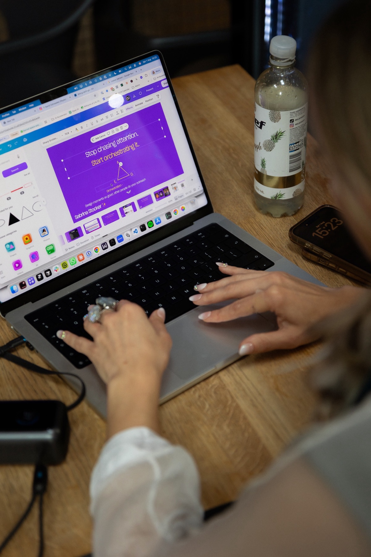 Sabrina building with AI on a laptop